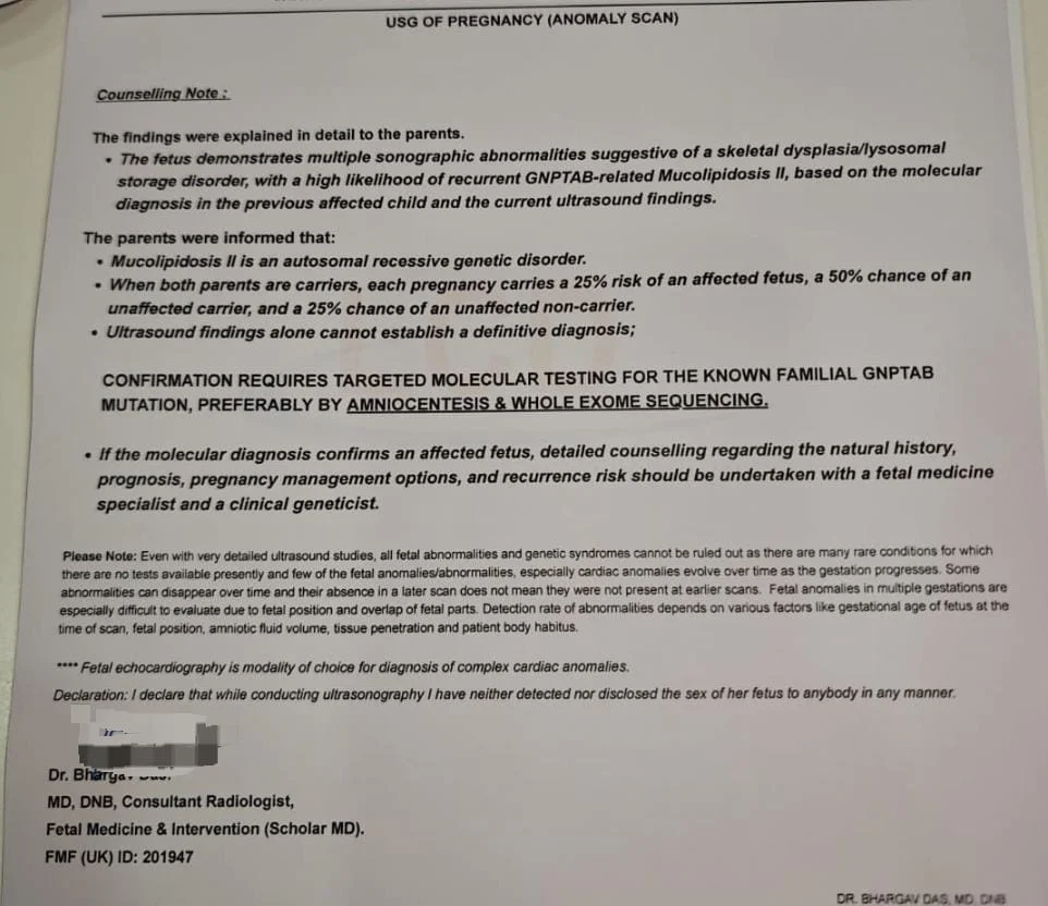 Sample Obstetric Ultrasound Report